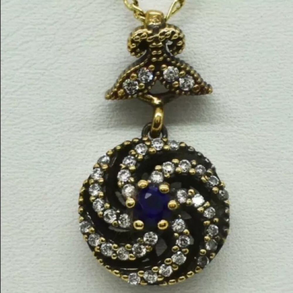 Sapphire 14k/Sterling Pendant